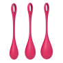 Набір йоні намистин Satisfyer Yoni Power 1 Red, діаметр 2-2,5-3см, вага 22-46-74гр