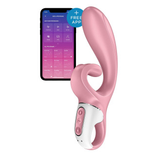 Смарт вибратор кролик Satisfyer Hug Me Pink, 2 мотора, диаметр 4,2см, широкая клиторальная часть