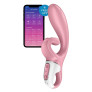 Смарт вибратор кролик Satisfyer Hug Me Pink, 2 мотора, диаметр 4,2см, широкая клиторальная часть