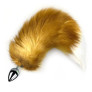 Металева анальна пробка з хвостом із натурального хутра Art of Sex size M Red fox