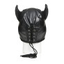 Маска Master Series Dungeon Demon Bondage Mask with Horns - Black